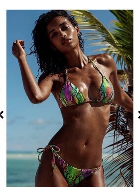 *Luli Fama* Electric Family Multicolor Snake-Print. Bikini top and bottom.